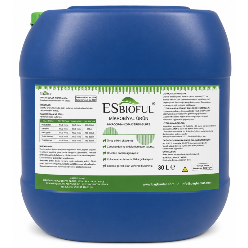 ESbioful® Mikrobiyal Gübre (Pseudomonas fluorescens) - 30 Litre