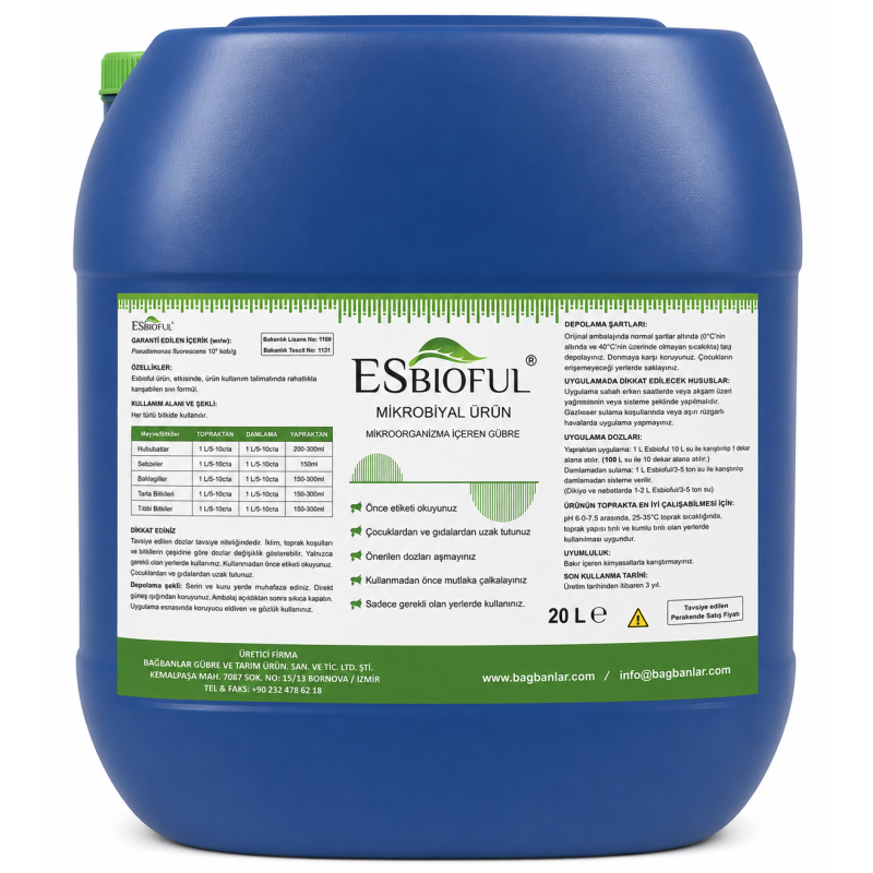 ESbioful® Mikrobiyal Gübre (Pseudomonas fluorescens) - 20 Litre